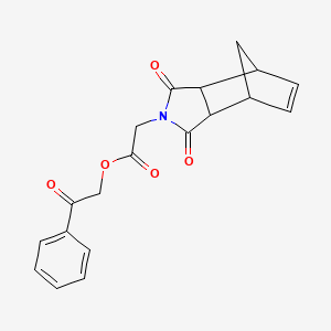 2-oxo-2-phenylethyl (3,5-dioxo-4-azatricyclo[5.2.1.0~2,6~]dec-8-en-4-yl)acetate
