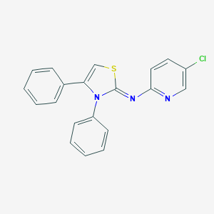 molecular formula C20H14ClN3S B400678 5-chloro-N-(3,4-diphenyl-1,3-thiazol-2(3H)-ylidene)-2-pyridinamine 