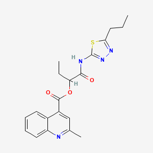 1-{[(5-propyl-1,3,4-thiadiazol-2-yl)amino]carbonyl}propyl 2-methyl-4-quinolinecarboxylate