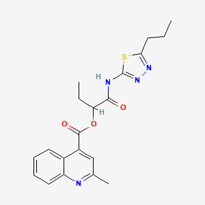 molecular formula C20H22N4O3S B4006783 1-Oxo-1-[(5-propyl-1,3,4-thiadiazol-2-yl)amino]butan-2-yl 2-methylquinoline-4-carboxylate 