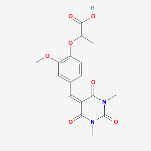molecular formula C17H18N2O7 B4006798 2-{4-[(1,3-二甲基-2,4,6-三氧代四氢-5(2H)-嘧啶亚甲基)-2-甲氧基苯氧基]丙酸} 