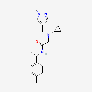 molecular formula C19H26N4O B4006806 2-{环丙基[(1-甲基-1H-吡唑-4-基)甲基]氨基}-N-[1-(4-甲基苯基)乙基]乙酰胺 