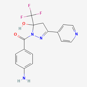 1-(4-aminobenzoyl)-3-(4-pyridinyl)-5-(trifluoromethyl)-4,5-dihydro-1H-pyrazol-5-ol