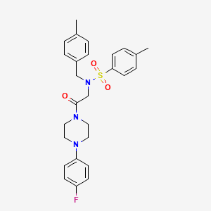 molecular formula C27H30FN3O3S B4006838 N-{2-[4-(4-fluorophenyl)-1-piperazinyl]-2-oxoethyl}-4-methyl-N-(4-methylbenzyl)benzenesulfonamide 