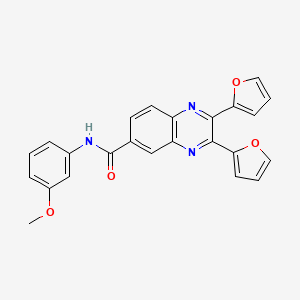 molecular formula C24H17N3O4 B4006842 2,3-di-2-furyl-N-(3-methoxyphenyl)-6-quinoxalinecarboxamide 