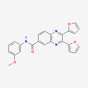 molecular formula C24H17N3O4 B4006842 2,3-二(2-呋喃基)-N-(3-甲氧基苯基)-6-喹喔啉甲酰胺 