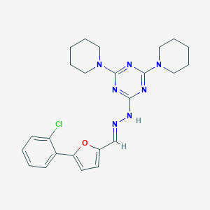 molecular formula C24H28ClN7O B400685 2-[(2E)-2-{[5-(2-chlorophenyl)furan-2-yl]methylidene}hydrazinyl]-4,6-di(piperidin-1-yl)-1,3,5-triazine 