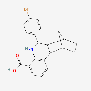 molecular formula C21H20BrNO2 B4006856 10-(4-bromophenyl)-9-azatetracyclo[10.2.1.0~2,11~.0~3,8~]pentadeca-3,5,7-triene-7-carboxylic acid 