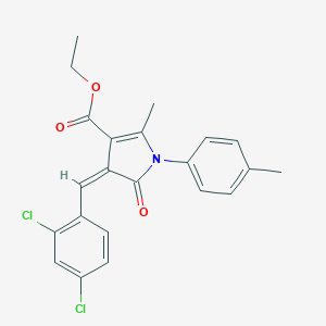 molecular formula C22H19Cl2NO3 B400687 ethyl 4-(2,4-dichlorobenzylidene)-2-methyl-1-(4-methylphenyl)-5-oxo-4,5-dihydro-1H-pyrrole-3-carboxylate 