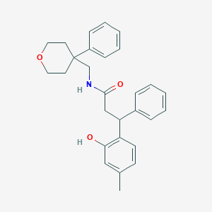 molecular formula C28H31NO3 B4006870 3-(2-羟基-4-甲基苯基)-3-苯基-N-[(4-苯基四氢-2H-吡喃-4-基)甲基]丙酰胺 