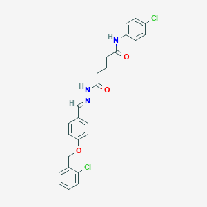 molecular formula C25H23Cl2N3O3 B400688 5-(2-{4-[(2-chlorobenzyl)oxy]benzylidene}hydrazino)-N-(4-chlorophenyl)-5-oxopentanamide 