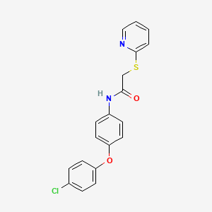 molecular formula C19H15ClN2O2S B4006887 N-[4-(4-氯苯氧基)苯基]-2-(2-吡啶硫基)乙酰胺 