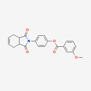 molecular formula C22H19NO5 B4006898 4-(1,3-二氧代-1,3,3a,4,7,7a-六氢-2H-异吲哚-2-基)苯基 3-甲氧基苯甲酸酯 