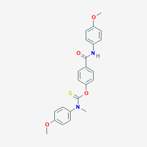 molecular formula C23H22N2O4S B400691 O-{4-[(4-methoxyanilino)carbonyl]phenyl} 4-methoxyphenyl(methyl)thiocarbamate 