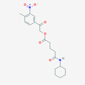 molecular formula C20H26N2O6 B4006911 2-(4-甲基-3-硝基苯基)-2-氧代乙基 5-(环己基氨基)-5-氧代戊酸酯 