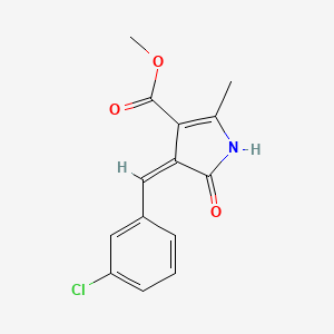 molecular formula C14H12ClNO3 B4006912 methyl 4-(3-chlorobenzylidene)-2-methyl-5-oxo-4,5-dihydro-1H-pyrrole-3-carboxylate 