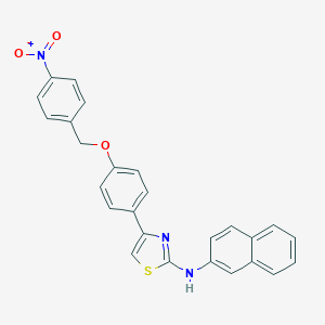 molecular formula C26H19N3O3S B400692 4-[4-({4-Nitrobenzyl}oxy)phenyl]-2-(2-naphthylamino)-1,3-thiazole 