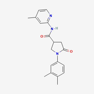 molecular formula C19H21N3O2 B4006921 1-(3,4-二甲基苯基)-N-(4-甲基-2-吡啶基)-5-氧代-3-吡咯烷甲酰胺 