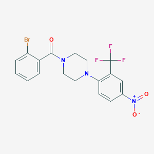 molecular formula C18H15BrF3N3O3 B4006926 1-(2-bromobenzoyl)-4-[4-nitro-2-(trifluoromethyl)phenyl]piperazine 