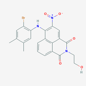 molecular formula C22H18BrN3O5 B4006931 6-[(2-bromo-4,5-dimethylphenyl)amino]-2-(2-hydroxyethyl)-5-nitro-1H-benzo[de]isoquinoline-1,3(2H)-dione 