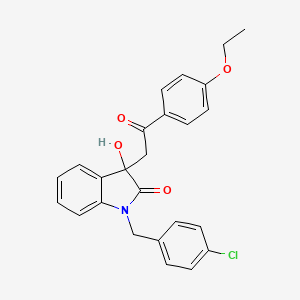molecular formula C25H22ClNO4 B4006936 1-(4-chlorobenzyl)-3-[2-(4-ethoxyphenyl)-2-oxoethyl]-3-hydroxy-1,3-dihydro-2H-indol-2-one 