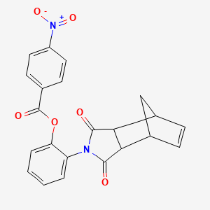 molecular formula C22H16N2O6 B4006943 2-(3,5-dioxo-4-azatricyclo[5.2.1.0~2,6~]dec-8-en-4-yl)phenyl 4-nitrobenzoate 