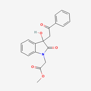 molecular formula C19H17NO5 B4006971 methyl [3-hydroxy-2-oxo-3-(2-oxo-2-phenylethyl)-2,3-dihydro-1H-indol-1-yl]acetate 