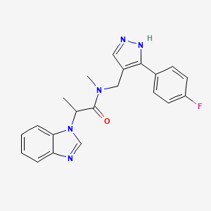 2-(1H-benzimidazol-1-yl)-N-{[5-(4-fluorophenyl)-1H-pyrazol-4-yl]methyl}-N-methylpropanamide
