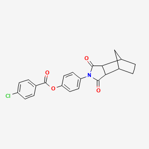 molecular formula C22H18ClNO4 B4006983 4-(3,5-dioxo-4-azatricyclo[5.2.1.0~2,6~]dec-4-yl)phenyl 4-chlorobenzoate 