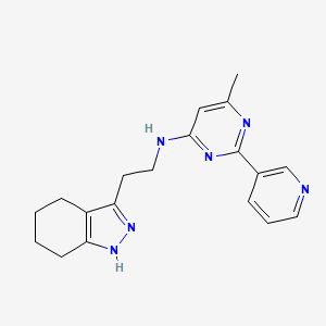 molecular formula C19H22N6 B4006984 6-methyl-2-pyridin-3-yl-N-[2-(4,5,6,7-tetrahydro-2H-indazol-3-yl)ethyl]pyrimidin-4-amine 