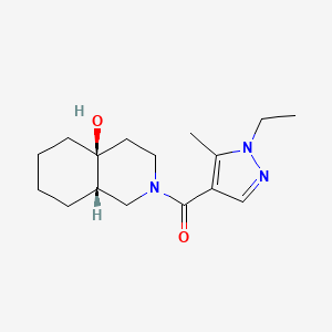 molecular formula C16H25N3O2 B4006989 (4aS*,8aS*)-2-[(1-ethyl-5-methyl-1H-pyrazol-4-yl)carbonyl]octahydroisoquinolin-4a(2H)-ol 