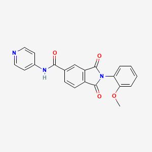 molecular formula C21H15N3O4 B4007001 2-(2-methoxyphenyl)-1,3-dioxo-N-4-pyridinyl-5-isoindolinecarboxamide 
