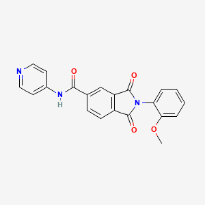 molecular formula C21H15N3O4 B4007001 2-(2-甲氧苯基)-1,3-二氧代-N-4-吡啶基-5-异吲哚啉甲酰胺 