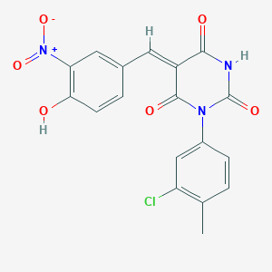 1-(3-chloro-4-methylphenyl)-5-(4-hydroxy-3-nitrobenzylidene)-2,4,6(1H,3H,5H)-pyrimidinetrione