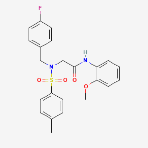 molecular formula C23H23FN2O4S B4007013 N~2~-(4-fluorobenzyl)-N~1~-(2-methoxyphenyl)-N~2~-[(4-methylphenyl)sulfonyl]glycinamide 