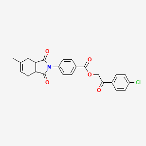2-(4-chlorophenyl)-2-oxoethyl 4-(5-methyl-1,3-dioxo-1,3,3a,4,7,7a-hexahydro-2H-isoindol-2-yl)benzoate