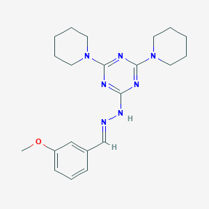 molecular formula C21H29N7O B400702 3-Methoxybenzaldehyde (4,6-dipiperidin-1-yl-1,3,5-triazin-2-yl)hydrazone 