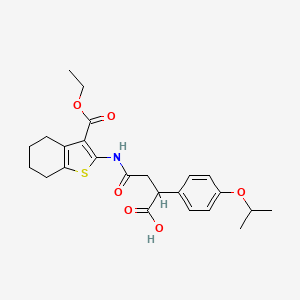 molecular formula C24H29NO6S B4007026 4-{[3-(ethoxycarbonyl)-4,5,6,7-tetrahydro-1-benzothien-2-yl]amino}-2-(4-isopropoxyphenyl)-4-oxobutanoic acid 