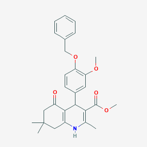 molecular formula C28H31NO5 B400703 Methyl 4-[4-(benzyloxy)-3-methoxyphenyl]-2,7,7-trimethyl-5-oxo-1,4,5,6,7,8-hexahydroquinoline-3-carboxylate 