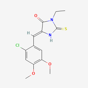 molecular formula C14H15ClN2O3S B4007030 5-(2-chloro-4,5-dimethoxybenzylidene)-3-ethyl-2-thioxo-4-imidazolidinone 