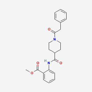 molecular formula C22H24N2O4 B4007035 methyl 2-({[1-(phenylacetyl)-4-piperidinyl]carbonyl}amino)benzoate 