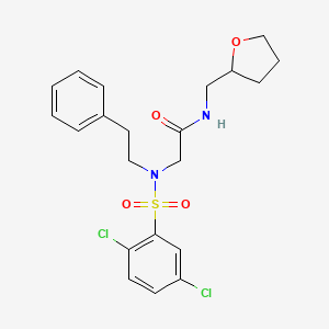 molecular formula C21H24Cl2N2O4S B4007054 N~2~-[(2,5-二氯苯基)磺酰基]-N~2~-(2-苯乙基)-N~1~-(四氢-2-呋喃基甲基)甘氨酰胺 