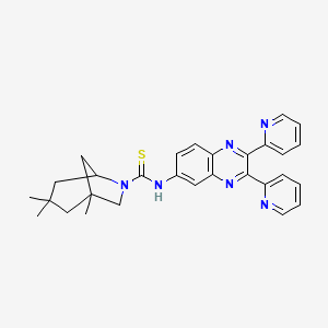 molecular formula C29H30N6S B4007065 N-(2,3-二-2-吡啶基-6-喹喔啉基)-1,3,3-三甲基-6-氮杂双环[3.2.1]辛烷-6-硫代甲酰胺 