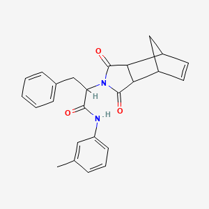 molecular formula C25H24N2O3 B4007081 2-(3,5-二氧代-4-氮杂三环[5.2.1.0~2,6~]癸-8-烯-4-基)-N-(3-甲基苯基)-3-苯基丙酰胺 