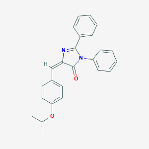 molecular formula C25H22N2O2 B400710 5-(4-isopropoxybenzylidene)-2,3-diphenyl-3,5-dihydro-4H-imidazol-4-one 