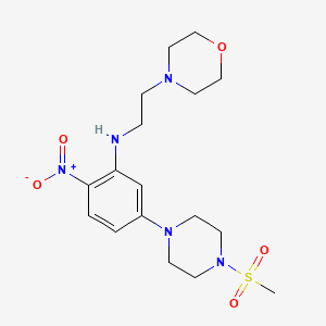 molecular formula C17H27N5O5S B4007120 5-[4-(methylsulfonyl)-1-piperazinyl]-N-[2-(4-morpholinyl)ethyl]-2-nitroaniline 