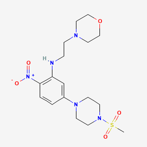 molecular formula C17H27N5O5S B4007120 5-[4-(甲基磺酰基)-1-哌嗪基]-N-[2-(4-吗啉基)乙基]-2-硝基苯胺 