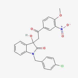 molecular formula C24H19ClN2O6 B4007127 1-(4-氯苄基)-3-羟基-3-[2-(4-甲氧基-3-硝基苯基)-2-氧代乙基]-1,3-二氢-2H-吲哚-2-酮 