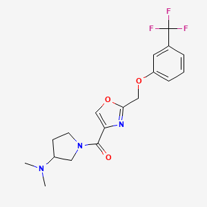 molecular formula C18H20F3N3O3 B4007129 N,N-dimethyl-1-[(2-{[3-(trifluoromethyl)phenoxy]methyl}-1,3-oxazol-4-yl)carbonyl]-3-pyrrolidinamine 
