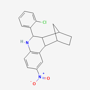 molecular formula C20H19ClN2O2 B4007136 10-(2-氯苯基)-5-硝基-9-氮杂四环[10.2.1.0~2,11~.0~3,8~]十五-3,5,7-三烯 